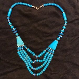 Turquoise small beaded necklace